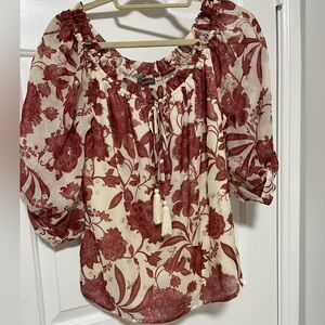 Vince Camuto Floral Blouse- L- NWOT
